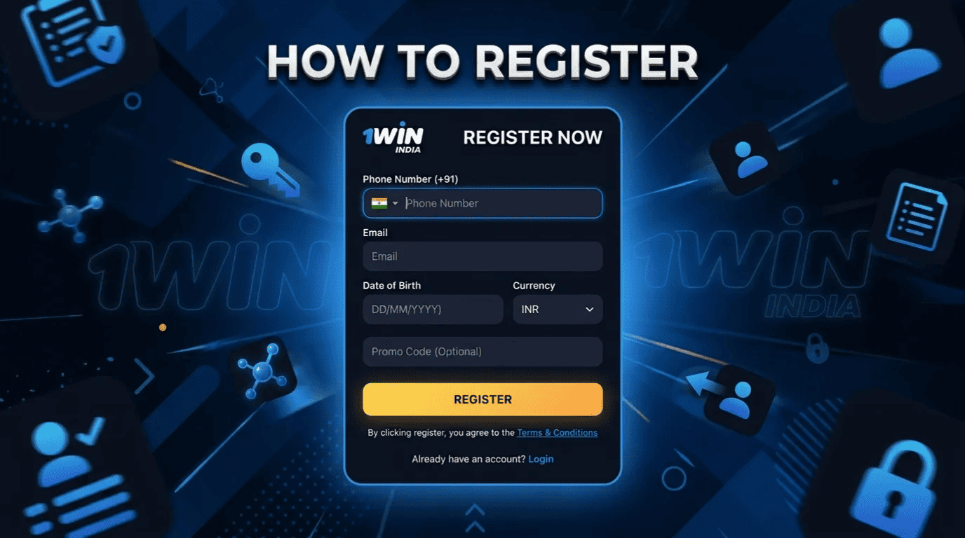 New player registration on the 1Win India site